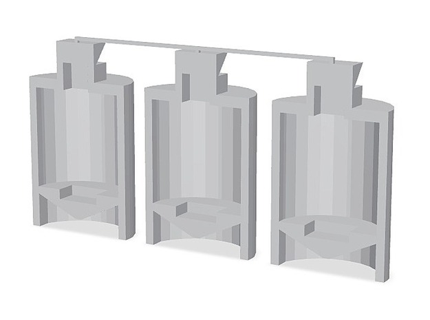 Digital-1/700 3 Off Hardened Aircraft Shelters HAS in 1/700 3 Off Hardened Aircraft Shelters HAS Closed