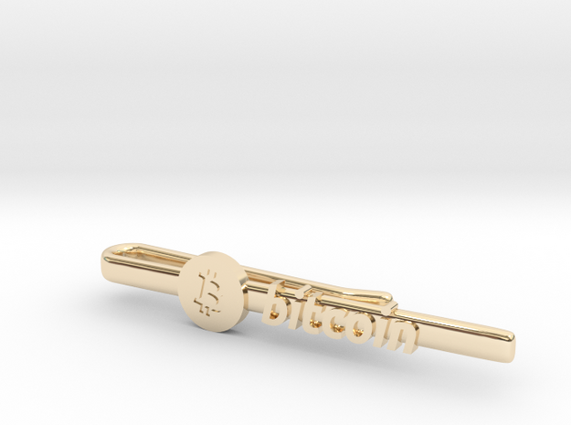 Bitcoin Tie Clip in 14K Yellow Gold