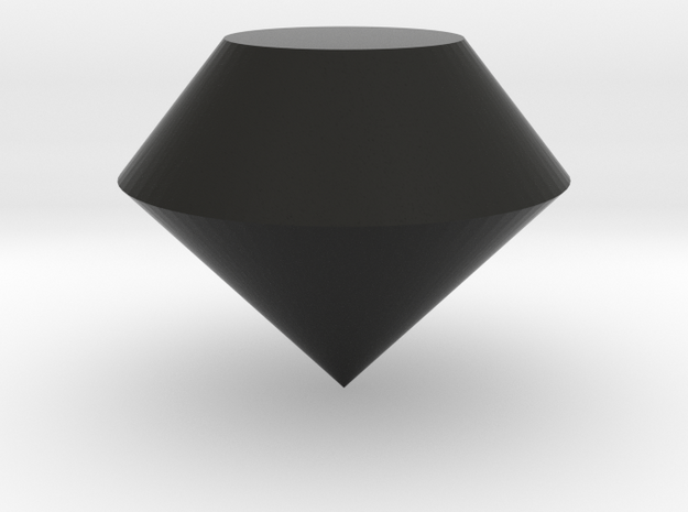 Round Diamond in Black Natural Versatile Plastic