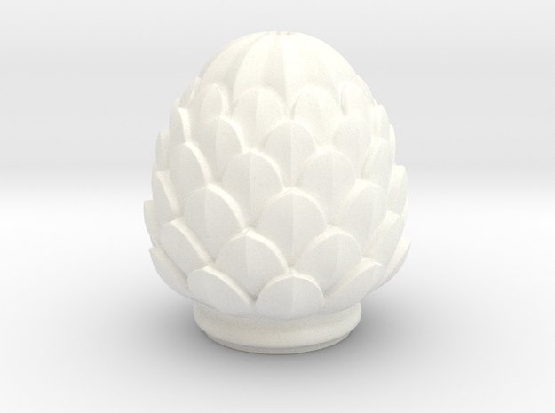 Pine Cone in White Processed Versatile Plastic