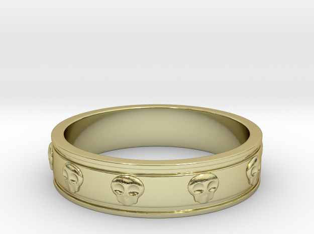 Ring with Skulls - Size 9 in 18k Gold Plated Brass