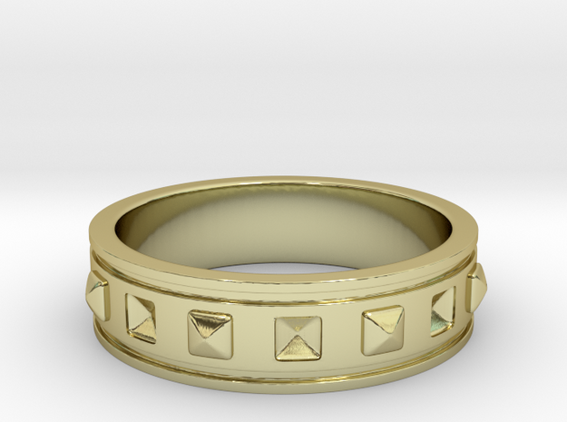 Ring with Studs in 18k Gold Plated Brass