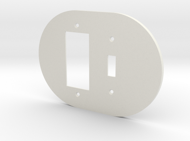 plodes® 2 Gang 1 Toggle Combo Wall Plate in White Natural Versatile Plastic