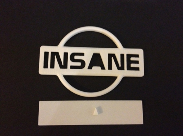 Nissan Insane Badge thinner version 2 in Smooth Fine Detail Plastic