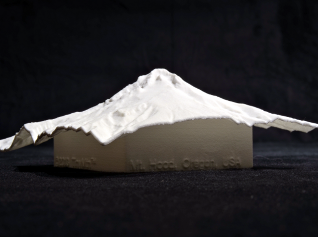 4'' Mt. Hood, Oregon, USA in White Natural Versatile Plastic