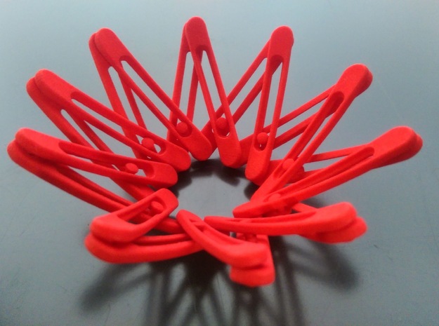 Expandable Bracelet XS in Red Processed Versatile Plastic