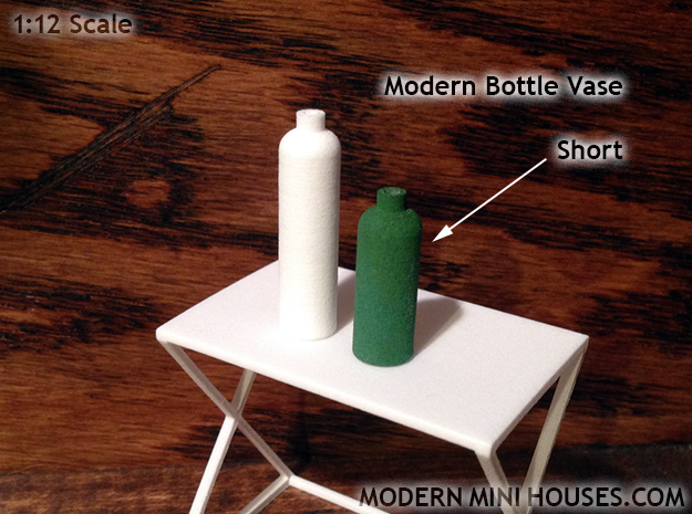 Bottle Vase Short in White Processed Versatile Plastic