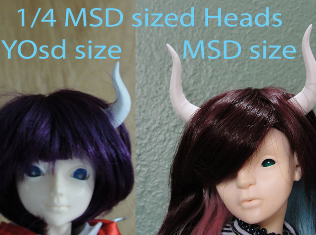 Minotaur Horns: YOSD BJD doll size in White Natural Versatile Plastic