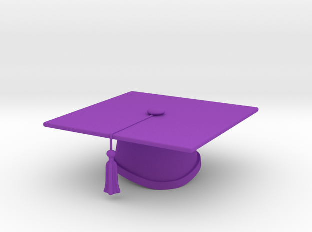 Graduation Cap - One Color in Purple Processed Versatile Plastic