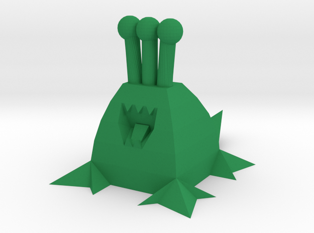 Polygonal Alien (Plain) in Green Processed Versatile Plastic