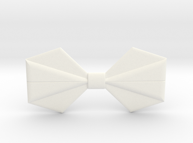 Origami Bow Tie in White Processed Versatile Plastic
