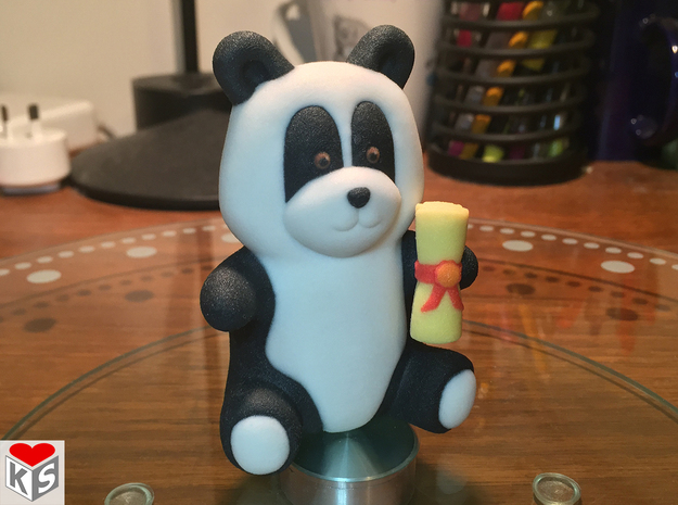 Graduation Panda (8cm) in Full Color Sandstone