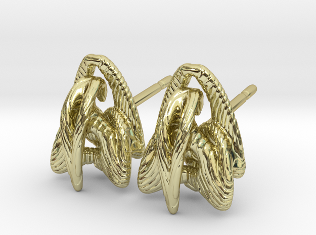 Duality - Stud Earrings in 18k Gold Plated Brass