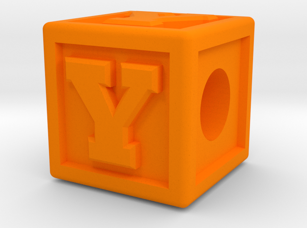Name Pieces; Letter "Y" in Orange Processed Versatile Plastic