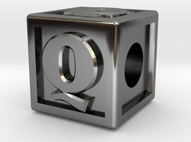 Name Pieces; Letter "Q" in Fine Detail Polished Silver