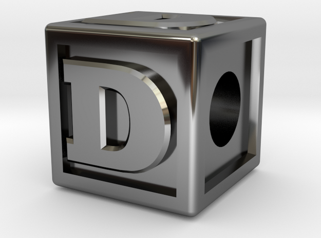 Name Pieces; Letter "D" in Fine Detail Polished Silver