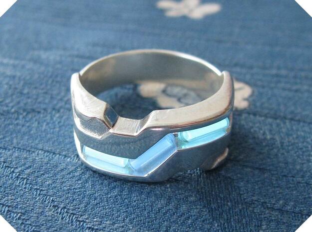 US12.5 Ring XXI: Tritium (Silver) in Polished Silver