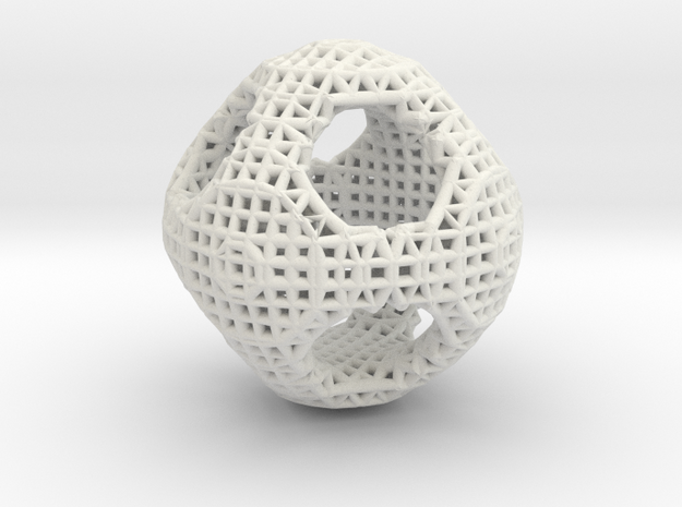 Orthocircle math art in White Natural Versatile Plastic