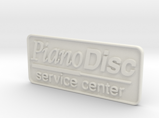 PianoDisc Service Center Logo Plaatje in White Natural Versatile Plastic