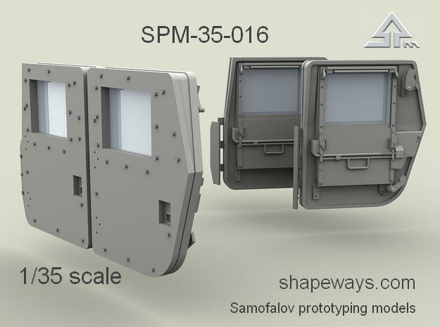 1/35 SPM-35-016 HMMWV armored doors in Clear Ultra Fine Detail Plastic