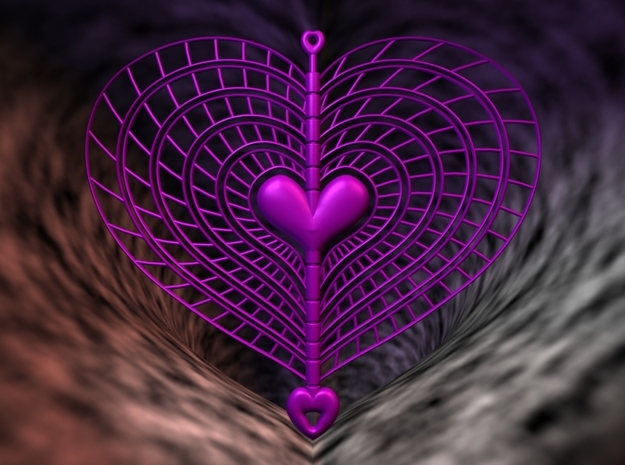 Heart Swap Spinner Spiral Ribs - 15cm in Purple Processed Versatile Plastic