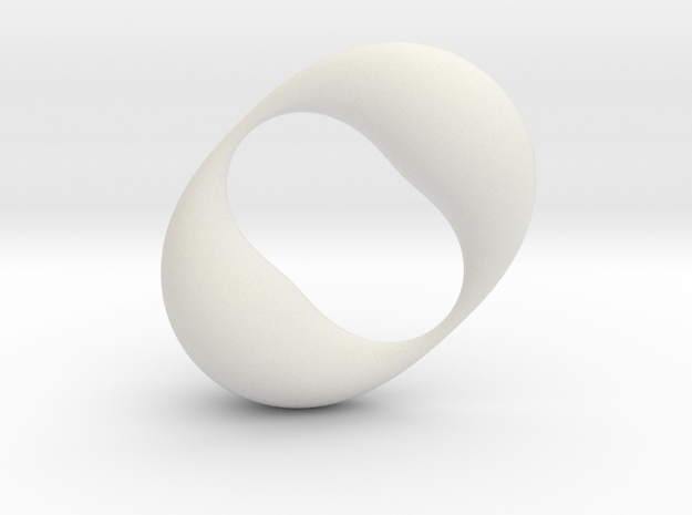 0054 Antisymmetric Torus (p=2.0) #003 in White Natural Versatile Plastic
