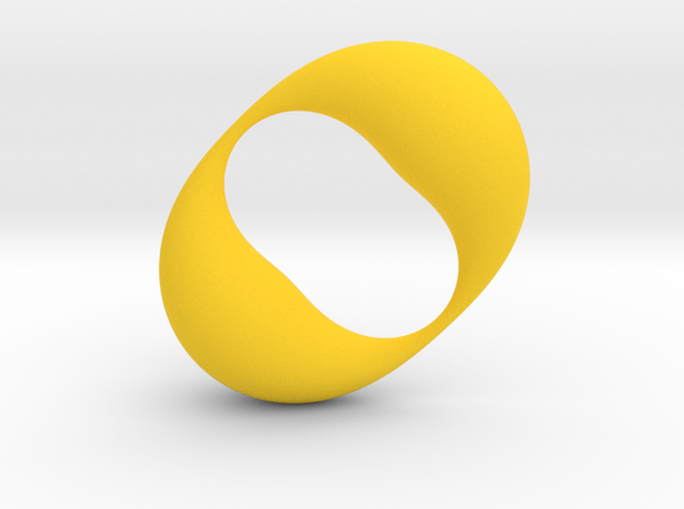 0054 Antisymmetric Torus (p=2.0) #003 in Yellow Processed Versatile Plastic