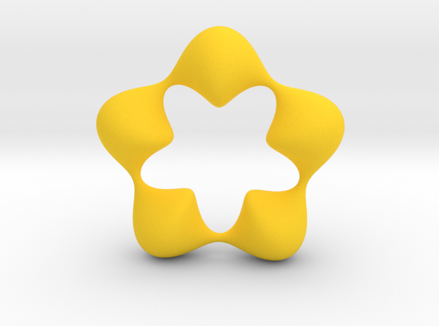 0058 Antisymmetric Torus (p=5.0) #007 in Yellow Processed Versatile Plastic