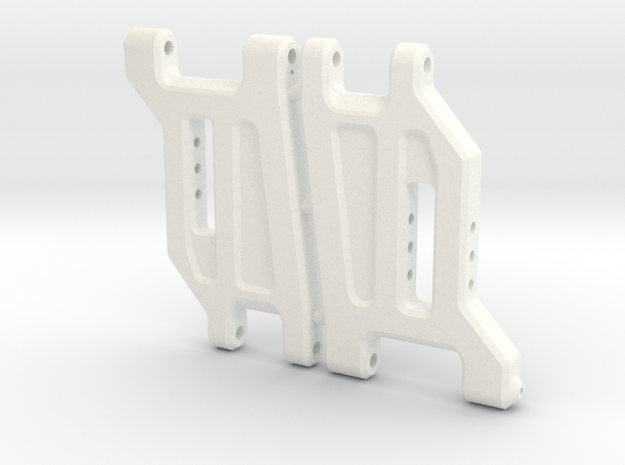 NIX62061 - RC10 wide front arms in White Processed Versatile Plastic
