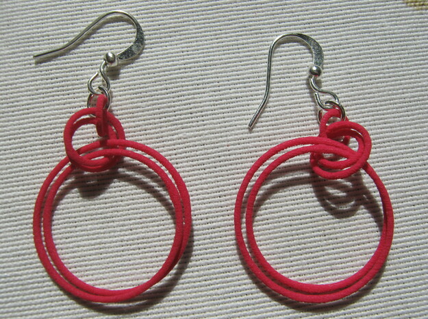 Two-Coil 1 2 Earrings in Pink Processed Versatile Plastic