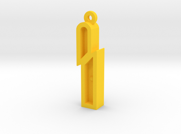 Unova Pendant [Quake] in Yellow Processed Versatile Plastic