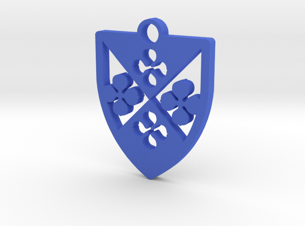 Arms of Edine Godin pendant in Blue Processed Versatile Plastic