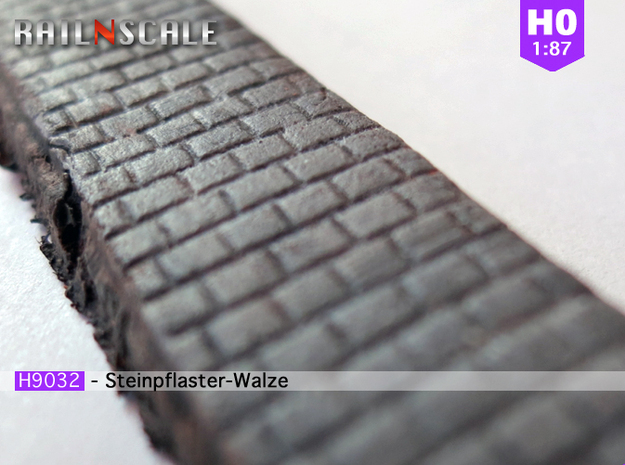 Steinpflaster-Walze (Reihenverband - H0 1:87) in Tan Fine Detail Plastic