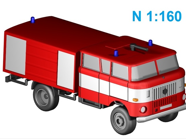 W50 Feuerwehr / Fire truck 4WD (N 1:160) in Tan Fine Detail Plastic