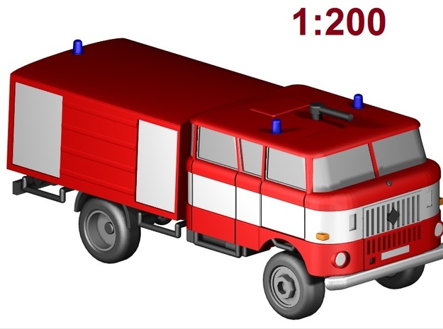W50 Feuerwehr / Fire truck 4WD (1:200) in Tan Fine Detail Plastic