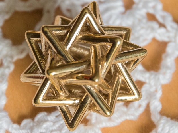 Merkaba Pendant in Polished Brass