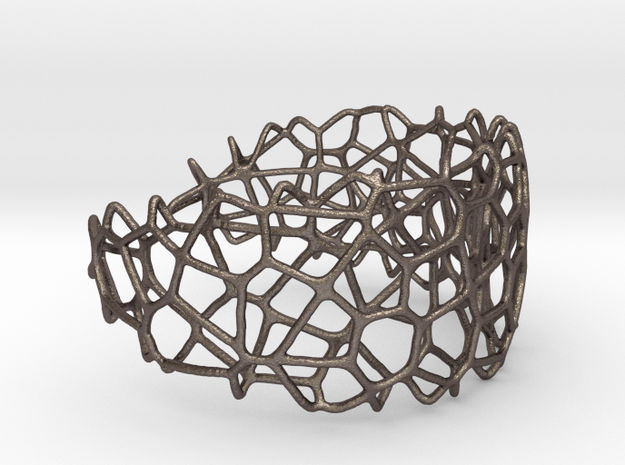 Voronoi Large Cells - for steel in Polished Bronzed Silver Steel