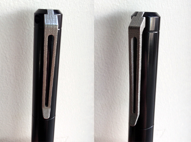 Slim Style Clip for Karas Pen Co Ink in Polished Bronzed Silver Steel