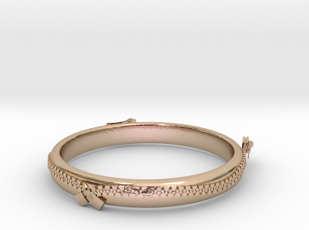  zipper ring(size = USA 5.5)  in 14k Rose Gold Plated Brass