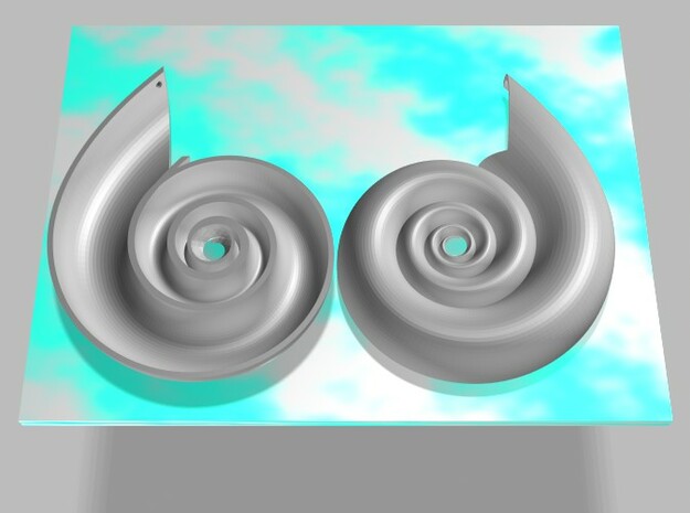 Nautilus Pendant/Earring in White Natural Versatile Plastic