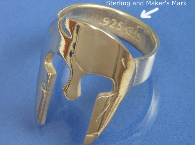 Spartan Ring Size US 11 in Polished Silver