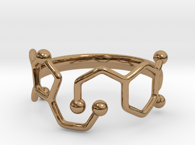 Dopamine Serotonin Ring - Size 7 in Polished Brass