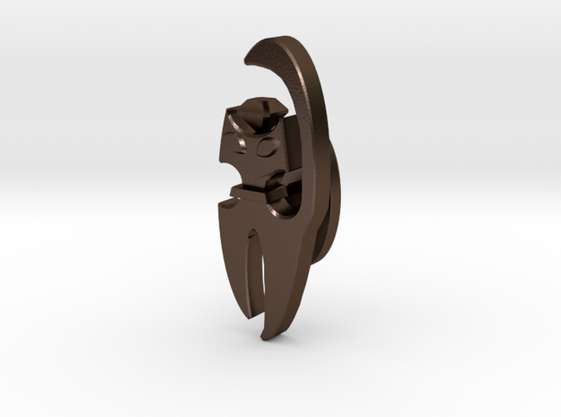 Cat Cufflink in Polished Bronze Steel