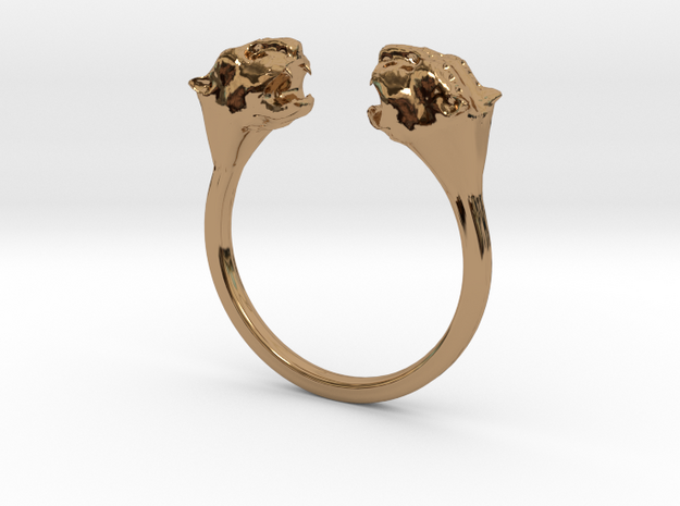 Panther Lady Ring in Polished Brass