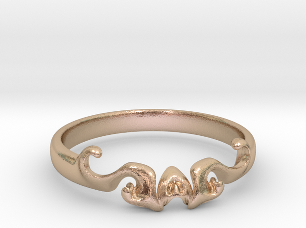 Skull of ring(size = USA 5.5)  in 14k Rose Gold Plated Brass