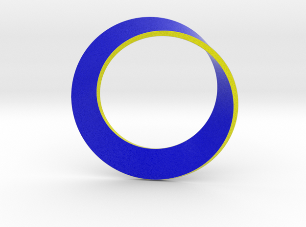 0154 Mobius strip (p=1, d=10cm) #002 in Full Color Sandstone