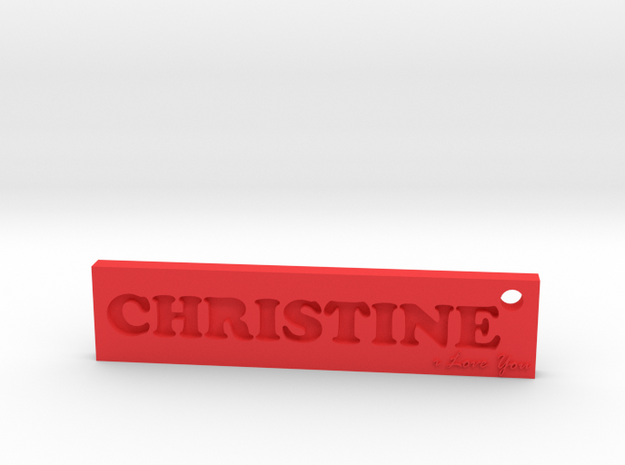 CHRISTINE (Key chain)(Pendant) - Love in Red Processed Versatile Plastic