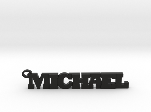 Michael Keychain (Pendant) in Black Natural Versatile Plastic