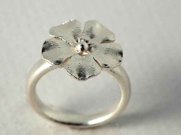 ringflower S57 3/4 (size 8) in Fine Detail Polished Silver