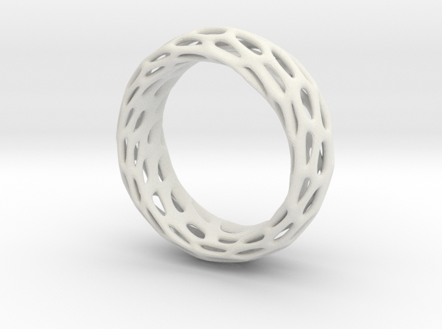 Trous Ring Size 7 in White Natural Versatile Plastic